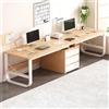 WLSQEU Scrivania Doppia Postazione, Scrivania da Gioco per 2 Persone, Grande Postazione di Lavoro con Tavolo da Studio e Scrittura Doppia per Ufficio Domestico(Wood color,240cm)