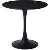GrandCA HOME Tavolo da Pranzo Moderno Rotondo 80 cm con Piedistallo in Design Tulipano, Tavolo per il Tempo Libero Mid-Century per Cucina, Sala da Pranzo e Soggiorno, Nero