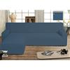 BIANCHERIAWEB Copridivano Genius con Penisola Chaise Longue Modello Swing Colore Blu Sugar Sinistra Blu Sugar