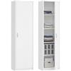 KUBUTKU Armadio polivalente con 1 porta e 5 scomparti - Armadio universale per ufficio e casa - 180 x 50 x 35 cm - Bianco
