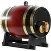 Generic Botte di Rovere (10l, 15l, 20l, 30l, 50l), Botti per Vino, Botti in Legno Vintage per Whisky, con Rubinetto/Supporto, Rivestimento Interno in Foglio di Alluminio(D,10L)