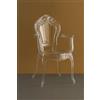 Biscottini Sedie in Policarbonato Trasparente - Sedia Cucina Soggiorno 53x49x97,5 cm - Poltrone Barocche Sala da Pranzo Camera da Letto - Poltrona in Plastica da Esterno Moderna Matrimonio Cerimonie