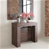 VE.CA.s.r.l. VE.CA - Tavolo Allungabile Kilka, Made in Italy - Console Allungabile con Porta Prolunghe fino a 3 Metri, 14 Posti - Arredo Moderno da Sala da Pranzo, Salvaspazio 90x40x77 (Noce, 14 Posti)