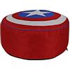 Loft 25 Pouf rotondo per la sala giochi | Pouf con scudo di Capitan America e imbottitura in schiuma di poliuretano | Marvel per bambini con fodere rimovibili e con cerniera (Capitana America)