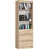 AKORD | Libreria per Ufficio CLP 60 cm | Mobile con 3 Cassetti 3 Ripiani | Porta Libri | Mobiletto Camera de Letto | Scaffale Soggiorno | Salvaspazio | Eiken Sonoma