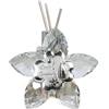 DLM Bomboniere DLM-31526 (Kit 6 Pezzi) Profumatore Fiore 5 Petali in Cristallo con Quadrifoglio Santa Cresima Diffusore per Ambienti Profumo bomboniera