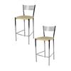 t m c s Tommychairs - Set 2 sgabelli alti modello Elegance per cucina e bar, struttura in acciaio cromato e seduta imbottita e rivestita in pelle artificiale colore avorio