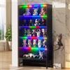MSFE Vetrinetta Espositiva Mobile vetrina con illuminazione a LED Armadio da Collezione a 5 Strati Moderna Mobile Vetrina Vetrina Soggiorno per Statuette, Salotto, Bar,Camera da letto e Ufficio 90*30*178CM