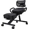 Ejoyous Sedia Inginocchiata Ergonomica con Supporto Schiena e Cuscini Comodi, Sgabello Regolabile Postura Corretta per Casa Ufficio