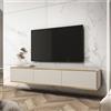 Komodee Banff TV175 - Mobile TV, Frontale Liscio Beige, Rovere artigianale, Larghezza 175 cm, Altezza 30 cm, Profondità 32 cm