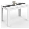 IDMarket - Tavolo da pranzo rettangolare ROZY 4 persone bianco e grigio 110 cm