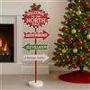 Magie di Natale Cartello Decorativo di Natale con indicazioni, Decorazione Natalizia h 78.5 cm