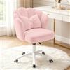HDHNBA Sedia Vanity Velluto Petalo - Sedia da Scrivania Moderna Imbottita e Trapuntata con Schienale,Sedia da Ufficio Regolabile in Altezza per Camera da Letto e Soggiorno()