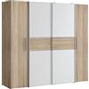 AVANTI TRENDSTORE - Flavi - Armadio con 2 ante battente e 2 scorrevoli. Disponibile in diversi colorazioni. Dimensioni LAP 200,1x190,5x61,6 cm (Quercia Sonoma/bianco)