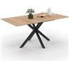 IDMarket - ALIX Tavolo da pranzo rettangolare allungabile per 4-8 persone con gamba in legno e ragno nero 120-160 cm