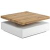 Vente-unique - Tavolino 1 cassetto e piano girevole in MDF Bianco e Rovere - KYRIA