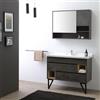 Kiamami Valentina - Mobile Bagno A Terra 101Cm Con Lavabo Stile Industrial Specchio | Vienna