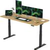 FLEXISPOT E6+180 * 80cm Scrivania Regolabile in Altezza Standing Desk Scrivania Elettrica Scrivania Motorizzata a 3 Stadi a 2 Motore Capacità di carico 125 kg (180x80 cm, Acero+Nero)