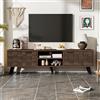 Wiuzo Mobile TV moderno con 2 ante e 2 scomparti aperti in legno scuro - 160,5 x 35,5 x 45 cm