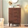 DIYHOM Cassettiera con 4 cassetti, credenza a buffet con gambe in legno, credenza per corridoio, camera da letto, soggiorno, bagno, 60 x 34 x 91 cm (colore noce)