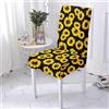 Hiseng Coprisedie, Stile Girasole Coprisedie 6/4/2/1 Pezzi, Coprisedie Elasticizzato Lavabile Estraibile Coprisedie Universali, per Hotel， Ristorante, Feste Coprisedia (6 Pezzi,Nero)