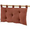 DOCK AVENUE Gaia, cuscino per testiera imbottita con 5 bottoni, 50 x 80 cm, tessuto garza di cotone, trapuntatura in fibra di poliestere, con 5 passanti, colore rosso terracotta