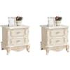 ZDFTGKM Elegante comodino in legno bianco con 2 cassetti, decorazione per camera da letto, comodini in legno verniciato, set da 48,3 cm di lunghezza x 40,6 cm di larghezza x 48,3 cm di altezza