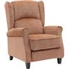 Brigros WeHome - Poltrona Relax Reclinabile Con Seduta Ergonomica In Tessuto, Poltrona Letto, Schienale Regolabile, Poltrona Reclinabile Per Arredo Salotto, Soggiorno e Ufficio (Moderno, Ruggine)