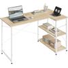 WOLTU Scrivania Ufficio a L Compatta con Libreria Integrata - Design Salvaspazio per Studio/Camera, 120x73x72 cm, Bianco e Rovere Naturale