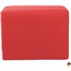 ARKETICOM Dado Pouf Poggiapiedi CUBO Ecopelle Sfoderabile Puff Rosso 55