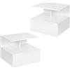 WOLTU Set di 2 Comodino Sospeso, in Legno,40x35x31 cm, Bianco