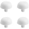 Inbagno Paracolpi WC Ad Incastro Tondi D 17 X H 17 Mm in Plastica - Kit 4 Pezzi, Paracolpo Sedile WC Universale con 1 Piolo, Ricambio Supporti Copriwater