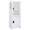 HUOLE - Armadietto per bagno, piccolo mobile di stoccaggio per toilette, armadio per toilette con porta spazzolino WC, mobile da bagno autoportante in legno, 24 x 22 x 75 cm - Bianco