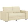 vidaXL Divano a due posti Crema 160 cm Pelle Sintetica, Soggiorno, divano moderno, poltrona elegante, design rettangolare, ecopelle resistente, posti morbidi, seduta ergonomica