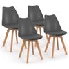IDMarket - Set di 4 sedie da pranzo grigio scuro SARA