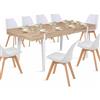 IDMarket - AUSTRIA Tavolo da pranzo rettangolare allungabile per 6-10 persone con gambe a spillo bianche 160-200 cm