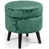 MAURY'S IL NUMERO UNO DEL RISPARMIO MAURY'S POUF CONENITORE TOD SEDUTA IN VELLUTO E GAMBE NERE 37 X H40 CM COLORE VERDE
