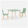 Alice's Garden Set tavolo e 2 sedie per bambini Verde - 60x60x44 cm