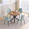 GrandCA HOME Set Tavolo e Sedie da Pranzo, Tavolo da Pranzo Rotondo da 100 CM e 4 Sedie Moderne in Lino, per Sala da Pranzo, Cucina, Soggiorno (Buio + Menta)