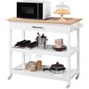 Yaheetech Carrello da Cucina a 3 Ripiani con Ruote Credenza Salvaspazio per Microonde con Cassetto per Cucina Dipensa o Bar 101,5 x 51 x 92 cm Bianco