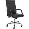 CLP Sedia Ergonomica Per Ufficio Amadora I Sedia Regolabile In Altezza E Girevole A 360 Gradi I Rivestimento In Similpelle O Tessuto | Colore nero Materiale Ecopelle