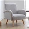 Ya-Home Poltrona Imbottita Sedia da Salotto Poltroncina Moderna in Tessuto Poltrone Salotti con Gambe in Legno Sedie Imbottita per Camera da Letto/Soggiorno, Grigio