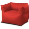 extroitaly Poltrona pouf Sofia misure 90 X 70 schienale 76 cm. seduta 42 cm. tessuto ecopelle lavabile con doppia lampo sul fondo e doppia cucitura per maggiore tenuta (rosso)