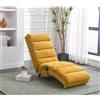 Lexiou Massaggio chaise lounge per interni con telecomando, massaggio elettrico ergonomico lungo lounge con 5 modalità per ufficio, soggiorno, camera da letto (giallo senape)