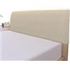 LINGKY Fodera per Testiera Letto Elasticizzata, Fodera per Testiera Piccola Quadrata Jacquard, Fodera per Testata Letto Antipolvere per Camera da Letto (Avorio,Queen)