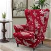 Hixingo 2 Pezzi Copripoltrona con Orecchie Elasticizzato, Stampe di Natale Copripoltrona 1 Posto - Microfibra Copripoltrone Lavabile Copri Poltrona Soggiorno - Copertura Poltrona (Regalo)