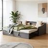 FCSQIU Divano letto convertibile a 2 posti 90/180 x 200 cm, divano letto imbottito con rete a doghe, letto matrimoniale telaio 2 in 1, convertibile, letto imbottito per appartamento, soggiorno