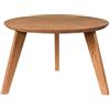 Generic Malmo Tavolino rotondo in legno di quercia, 50 x 50 x 35 cm, tavolino piccolo con gambe in legno