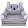 nana shop Poltrona per bambini, mini poltrona pieghevole 2 in 1, comoda poltrona in peluche con materasso, divano letto per cameretta (Koala)