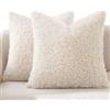 SWJ-swjssb Fodere per Cuscini in Pile Teddy,2 Pezzi Copri Cuscini per Divano 50x50 40x40, Copricuscino 45x45 Federe Moderne Cuscino per Camera da Letto Divano Decorativo(Bianco,45x45 cm Set of 2)
